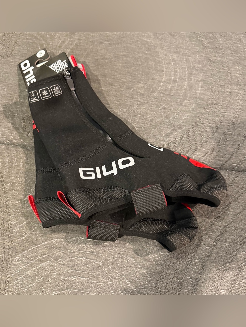 Men’s Black and Red Cycling Shoe Covers